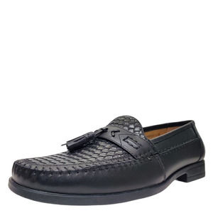 Nunn Bush Mens Strafford Tassel Woven Loafer Leather Black 8.5 W US 7.5 UK